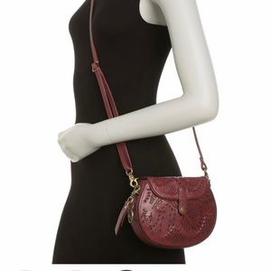FRYE Vivian Leather Crossbody Bag,Open Red,NWT